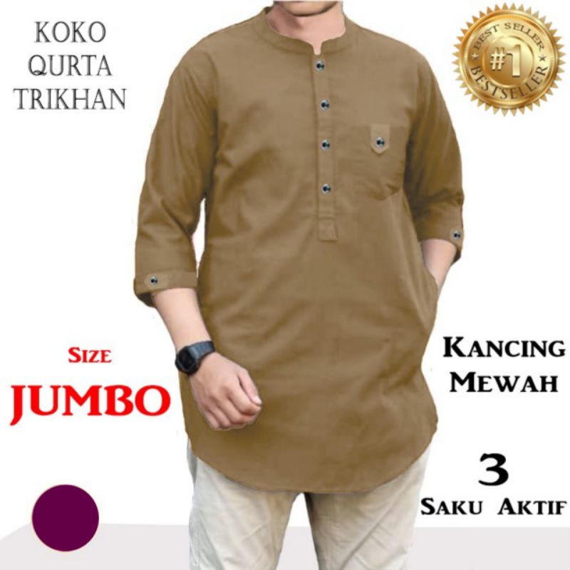Baju Koko JUMBO Koko QURTA TRIKHAN Pakaian Pria Baju Muslim Bagus Murah Berkualitas Terbaru