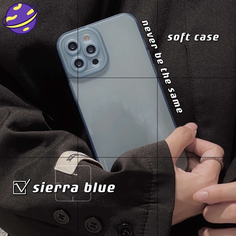 Soft Case Bahan Silikon Warna Biru Untuk Iphone 11 12 13 Pro MAX X XR XS MAX 7 8 Plus