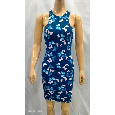 Dress Casual Bodycon motif Branded Export Termurah