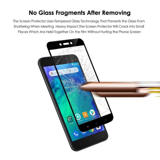 TG Anti Gores Redmi Go Full Layar-Xiaomi Redmi Go Tempered Glass 9D