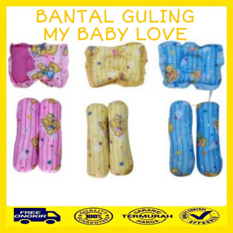 Bantal Guling Bayi My Baby love Karakter Tedy Bear Baby Bolster Accesories Perlengkapan Tidur Bayi