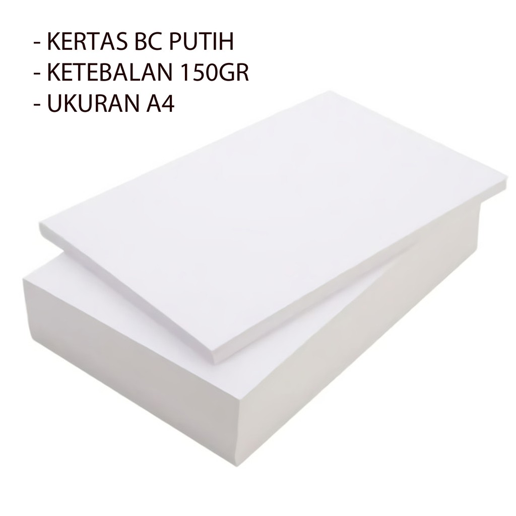 

Kertas BC 150gr Putih Ukuran A4 Harga Murah Packing Rapi dan Aman