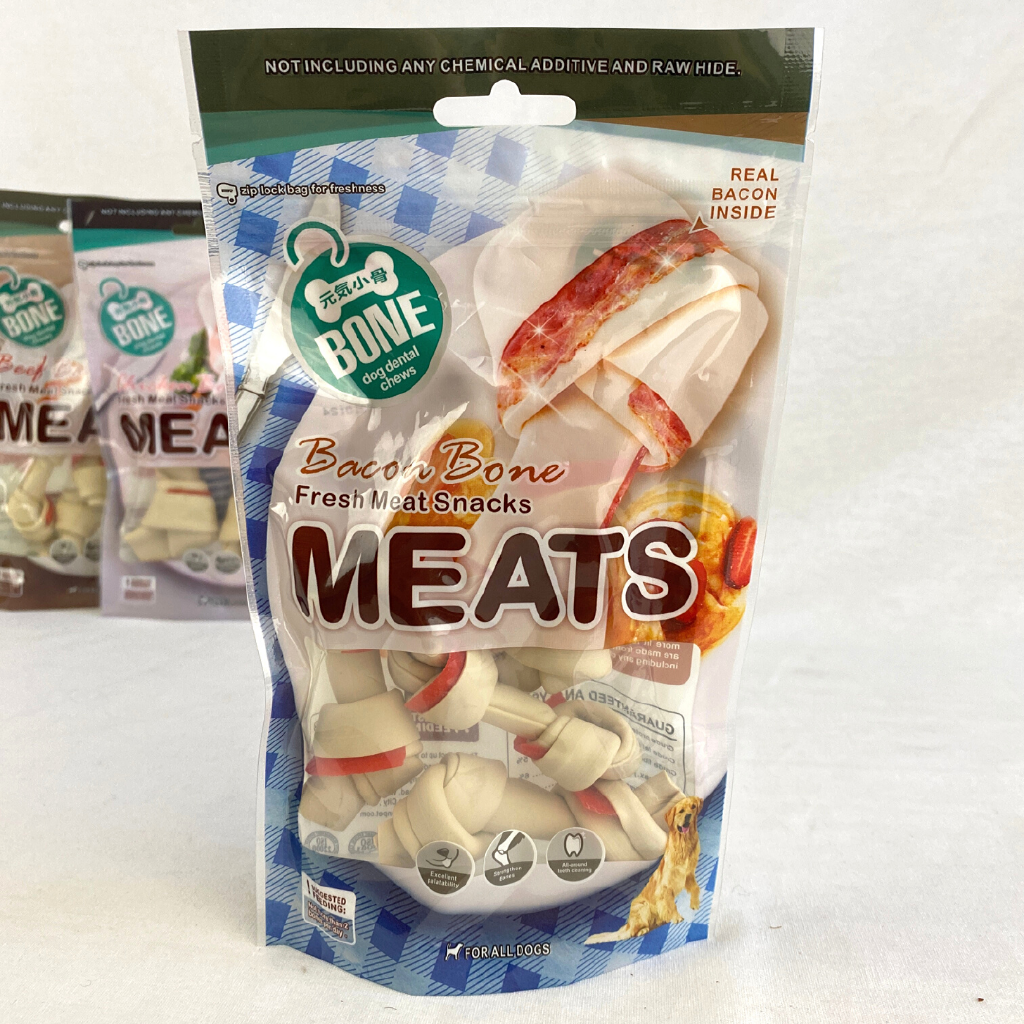 

ORGO Snack Anjing Dental MEATS Bacon Flavor Knotted bone Small 5pc