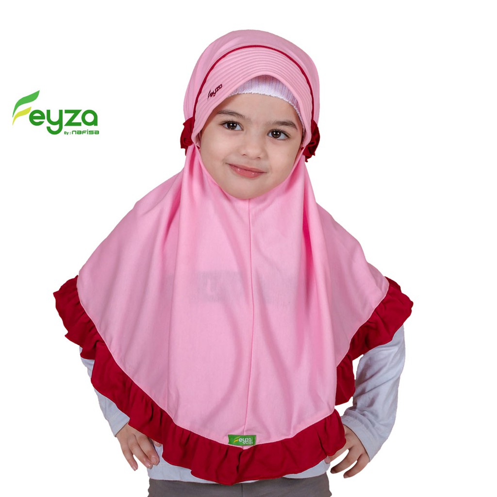 Jilbab Instan Anak Feyza Bryna | Hijab Instan Bergo Anak Kaos Kerudung Instan Anak Bergo 3 - 4 Tahun