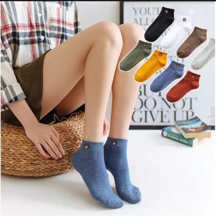 [1KG = 60PCS]  Kaos Kaki Fashion Unisex Wanita Pria Murah Kaus Motif Semata Kaoskaki Ankle Socks Pendek [SS]