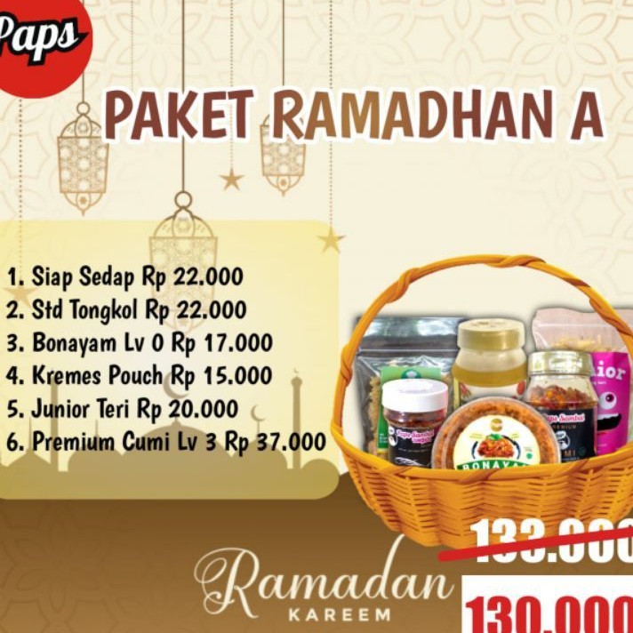 

Paket Ramadhan Paps Sahur Praktis Bumbu Putih Sambal Cumi Sambal Ikan Kremes
