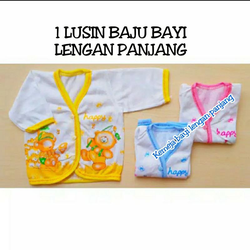 1 Lusin baju bayi lengan panjang, 1 lusin baju bayi lengan panjang