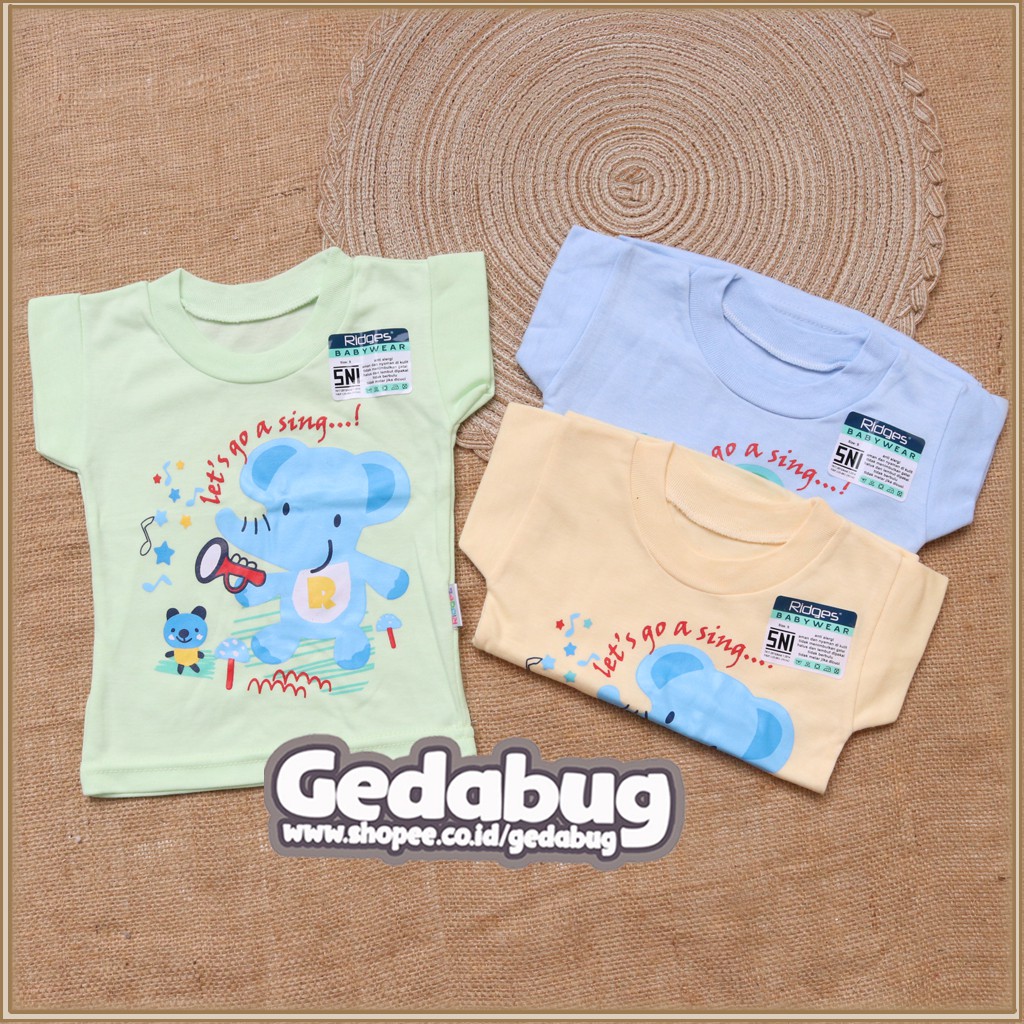 (3pcs) Kaos Oblong Ridges | Oblong Anak Warna Motif Karekter