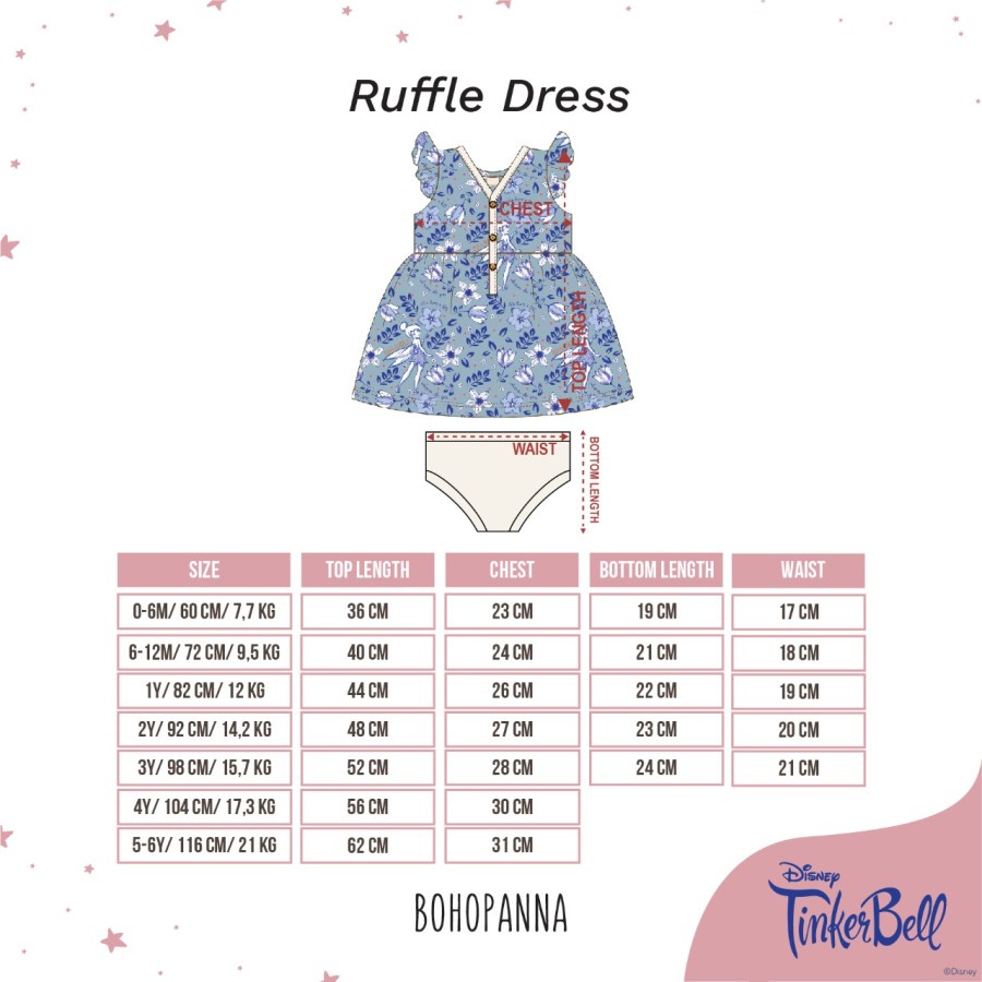 BOHOPANNA - RUFFLE DRESS - DISNEY TINKERBELL