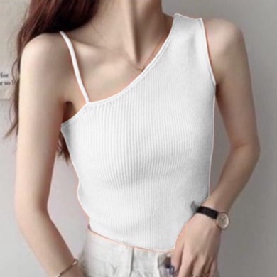 HOPYLOVY Blouse Rajut Wanita One Shoulder Amber