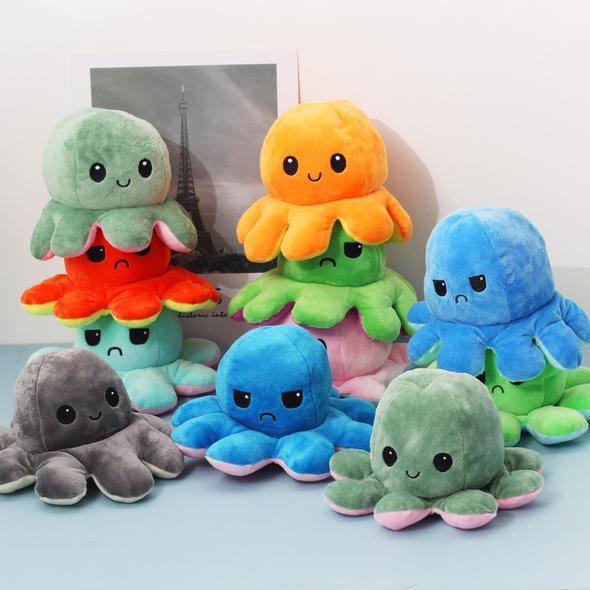 Boneka Gurita cumi Octopus Doll Berubah Bolak Balik Ekspresi RAINBOW PELANGI 18