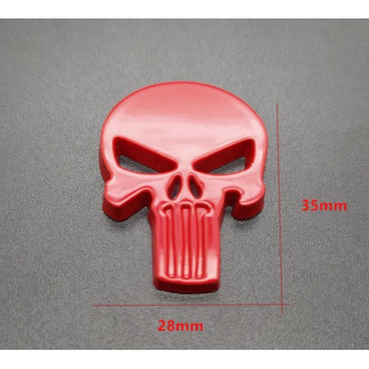 Emblem metal punisher tengkorak Merah 010