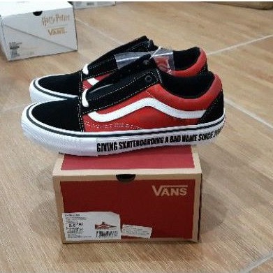 Vans Oldskool Pro X Baker Skateboarding Black White Red Original