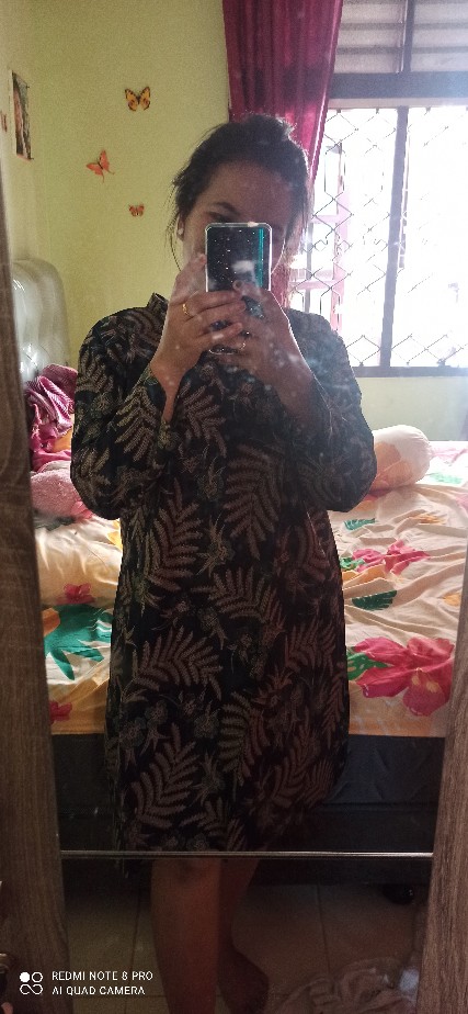 M-l-xl-xxl Batik Tunik Wanita Asj Sa Hrb026 Kenongo Pekalongan Sogan Tulis