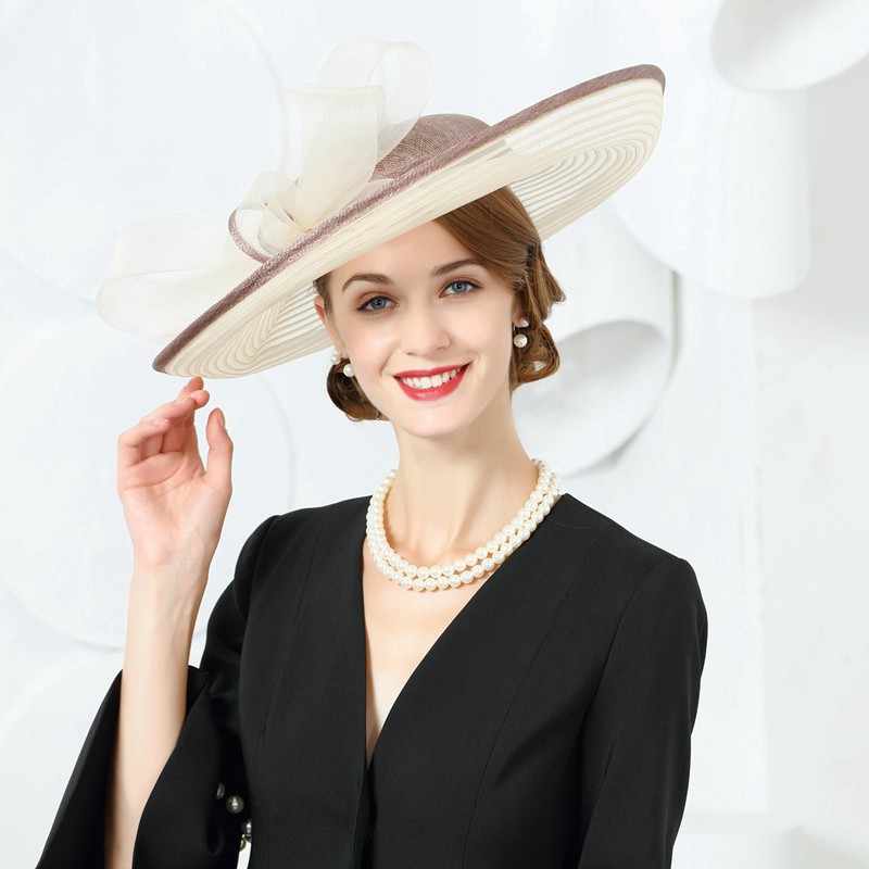 Topi Hiasan Kepala Bahan Linen Gaya British Warna Putih Topi Hiasan Kepala Bahan Linen Gaya British Warna Putih