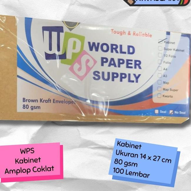 

㊊ WPS Kabinet Amplop Coklat Ukuran ( 14 x27 cm ) Atk GREAT SALES 2595 ◈