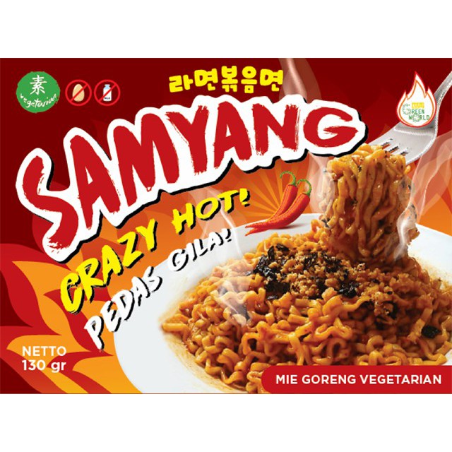 

Mie Samyang Crazy Hot Pedas Gila / Mie Samyang Vegan / Samyang Halal