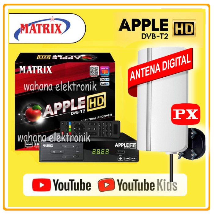 Antena Tv - Paket Receiver + Antena Digital Tv Set Top Box Matrix Siaran Digital