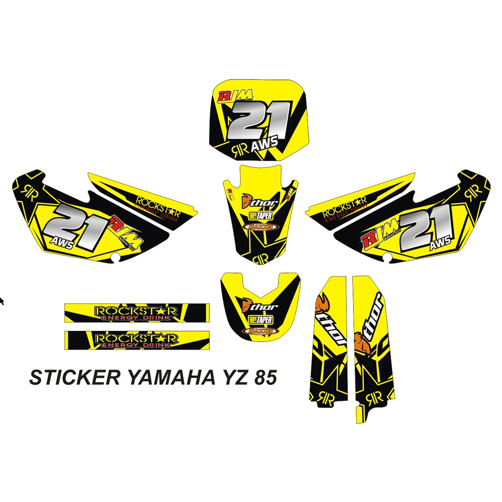 Stiker Decal YAMAHA YZ 85 YZ New YZ Modif Bebek Custom Sticker (7)