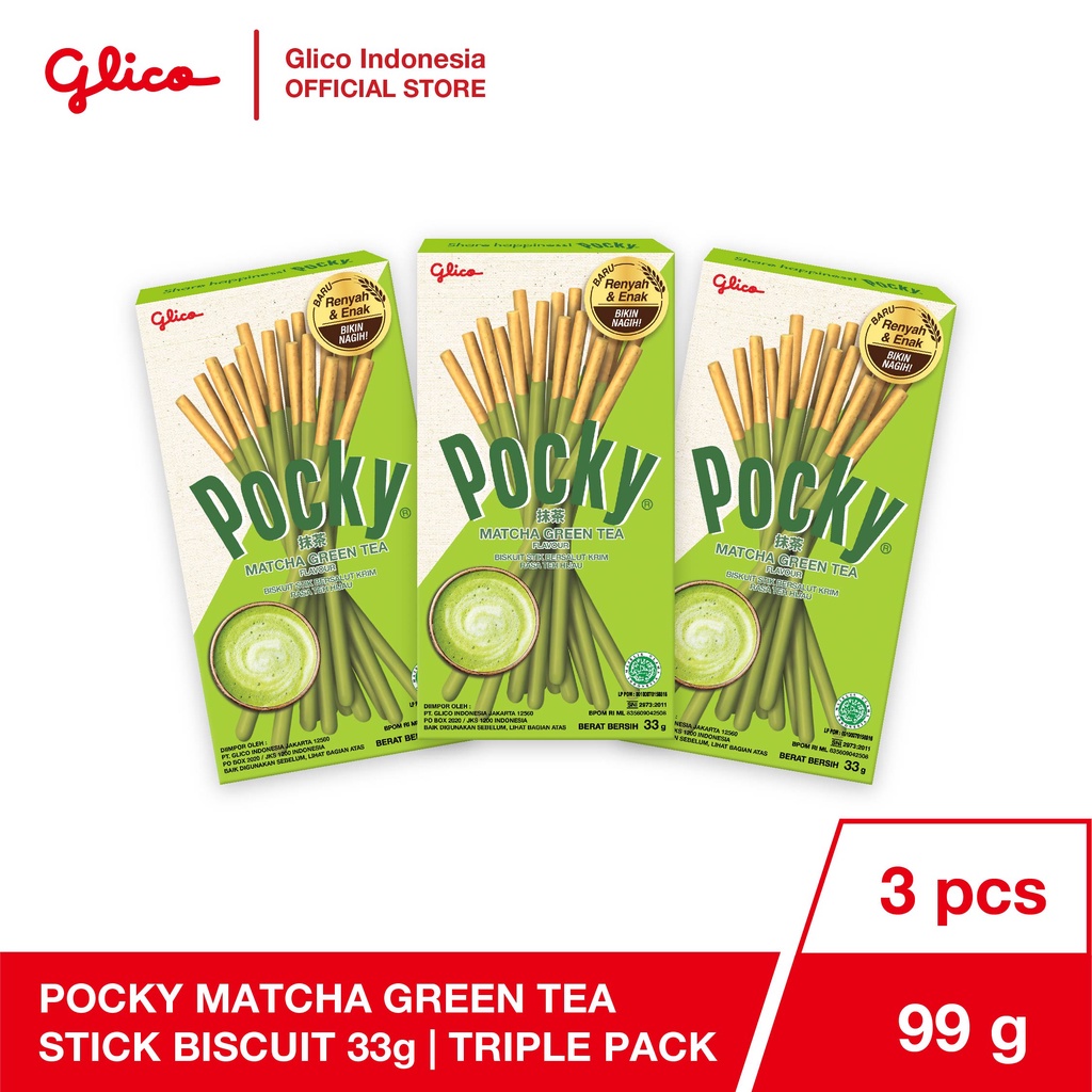 

Glico Pocky Matcha Stick Biscuit 33g Triple Pack