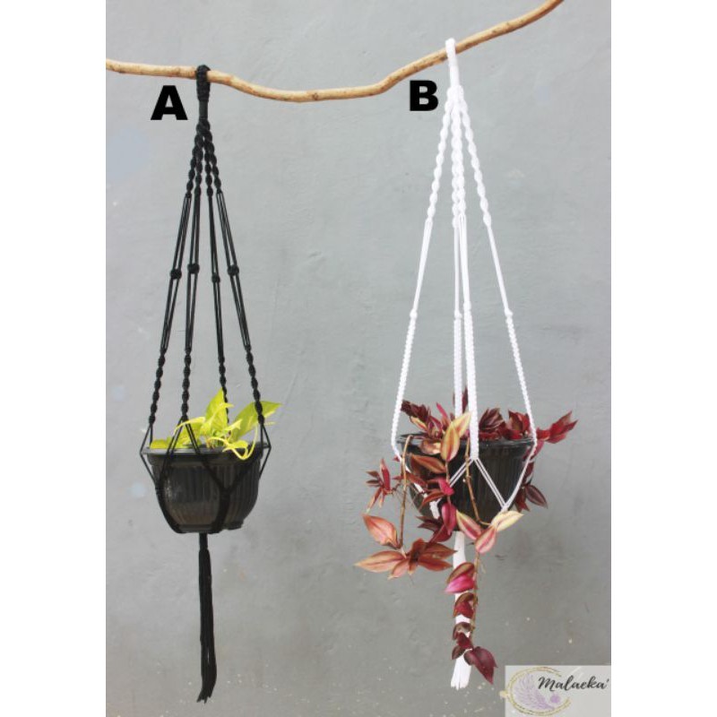 MACRAME PLANT HANGER TALI GANTUNGAN POT BUNGA HIASAN TAMAN DARI TALI KUR