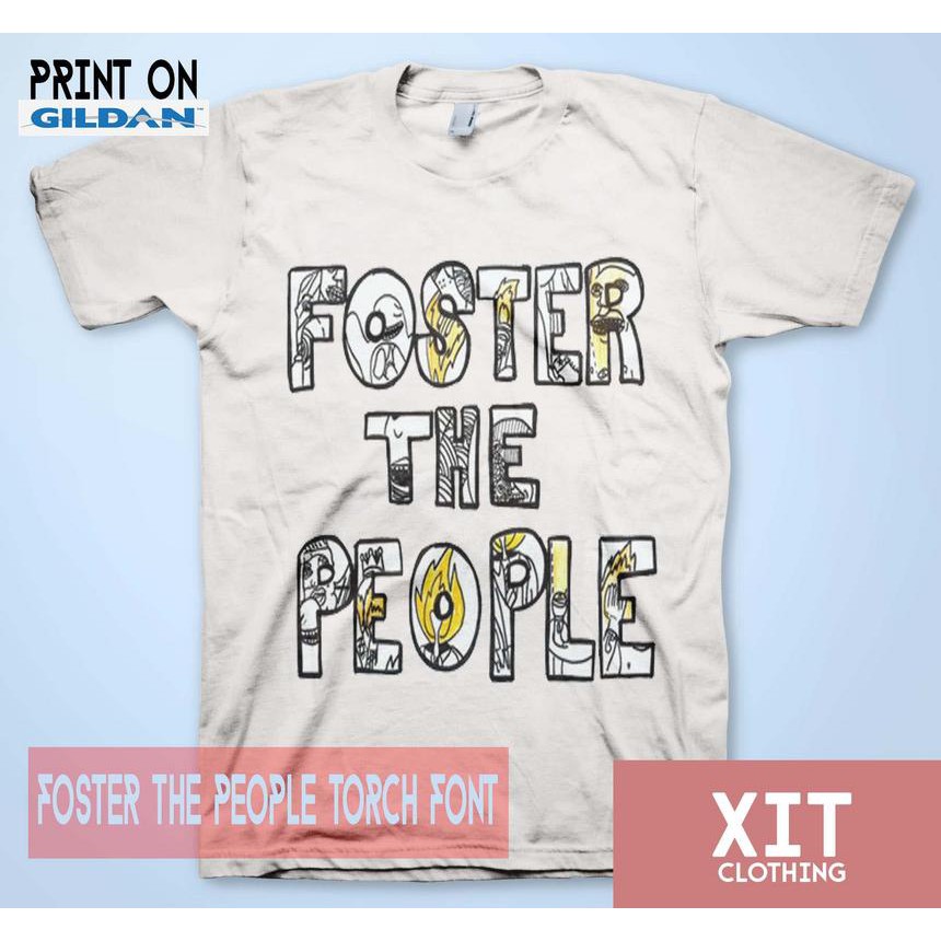 Kaos DTF Musik foster the people torch font