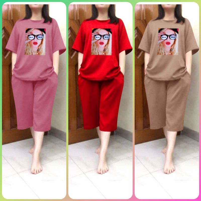 Setelan Baju Wanita harian Jumbo LD 124cm set cocola