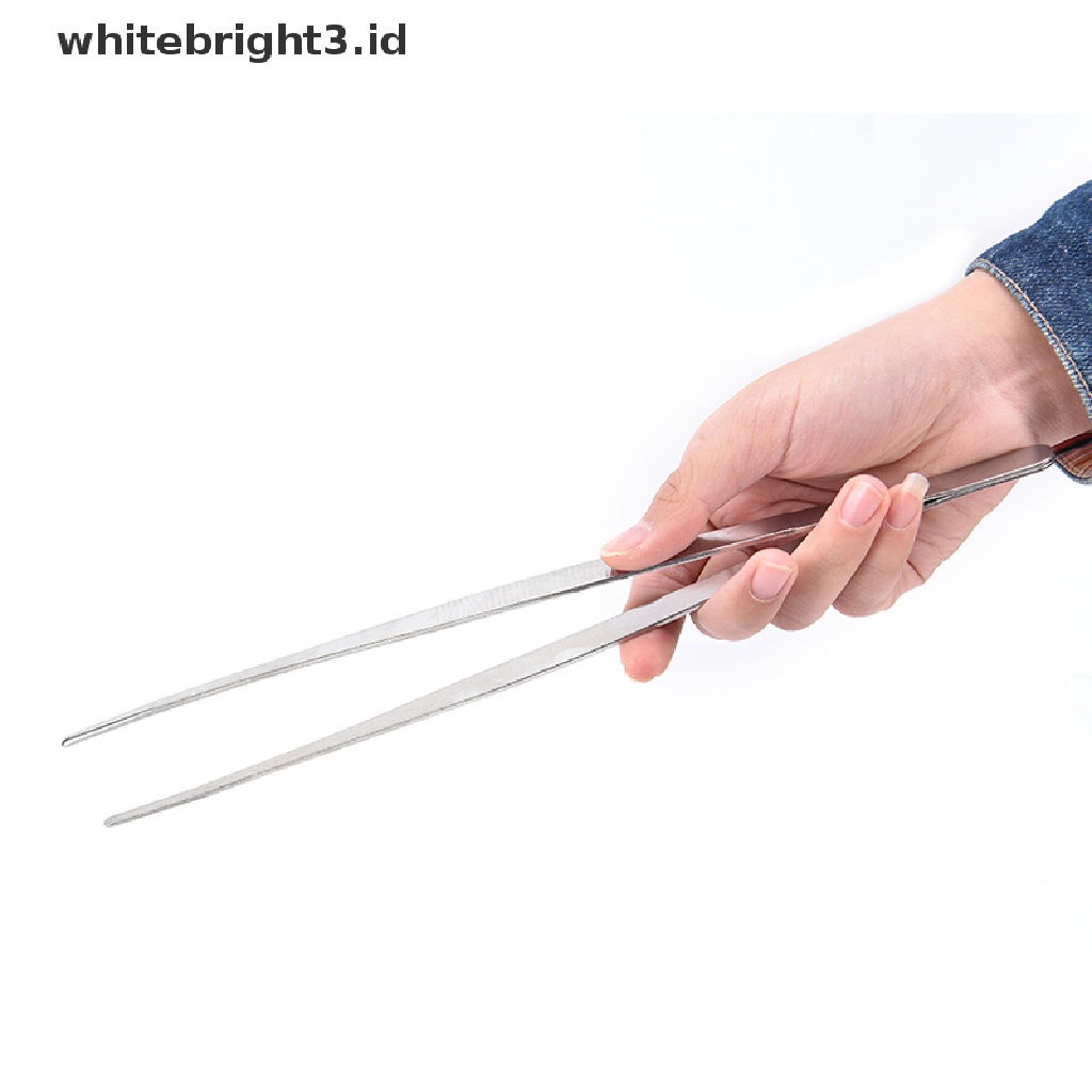 (whitebright3.id) Pinset Panjang Lurus Bahan Stainless Steel Warna Silver