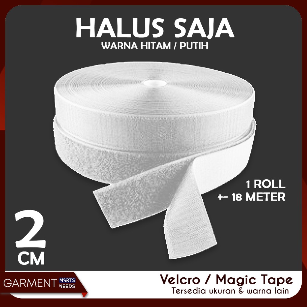

Perekat Velcro Halus Ukuran 2 CM Magic Tape Kretekan 18 METER