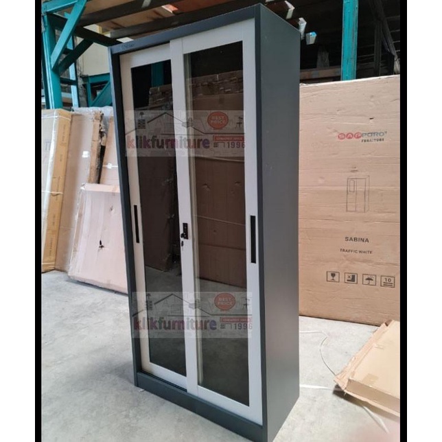 

HOTLIST Lemari Arsip Filing Cabinet Besi 2 Pintu Sliding Kaca AK 08