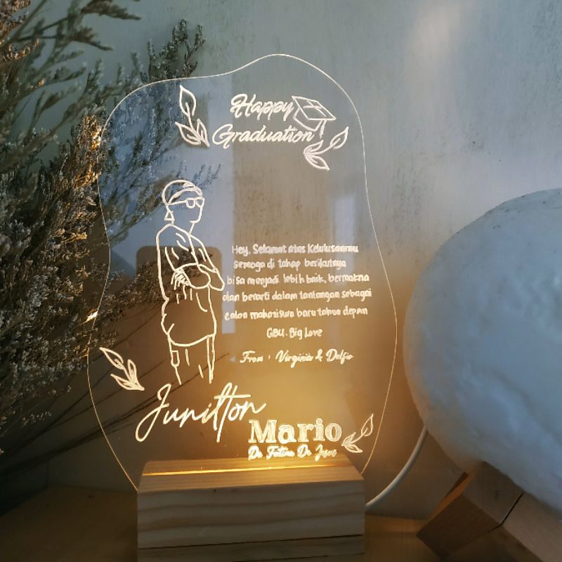 AKRILIK LED BENTUK ABSTRAK | AKRILIK LED CORAL CUSTOM | AKRILIK KADO WISUDA | KADO NIKAH KADO ULTAH 