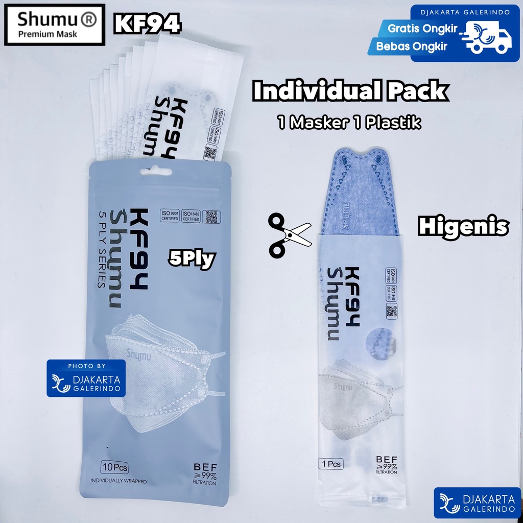 Masker SHUMU KF94 5Ply Individual Pack isi 10 Pcs