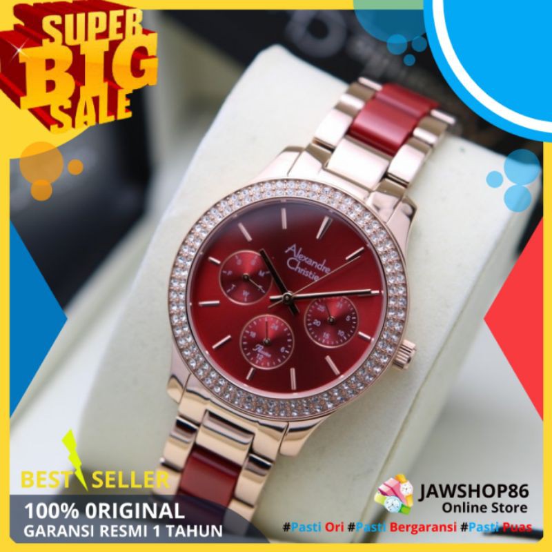 JAM ALEXANDER CHRISTIE WANITA ORIGINAL AC 2914 TERBARU MURAH ANALOG TALI RANTAI CEWEK ORI TAERLARIS