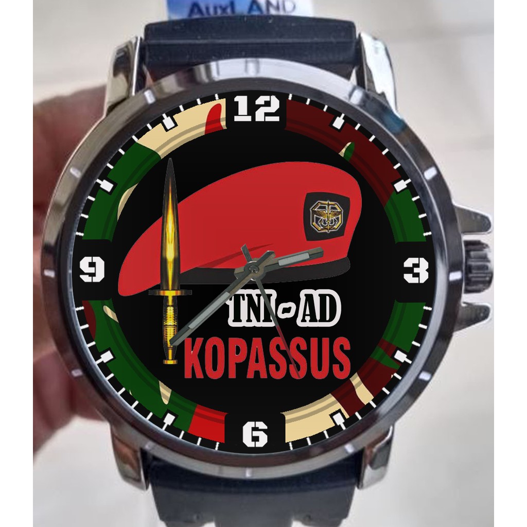 Jam Tangan Keren Terbaru Custom TNI AD KOPASSUS Baret Merah