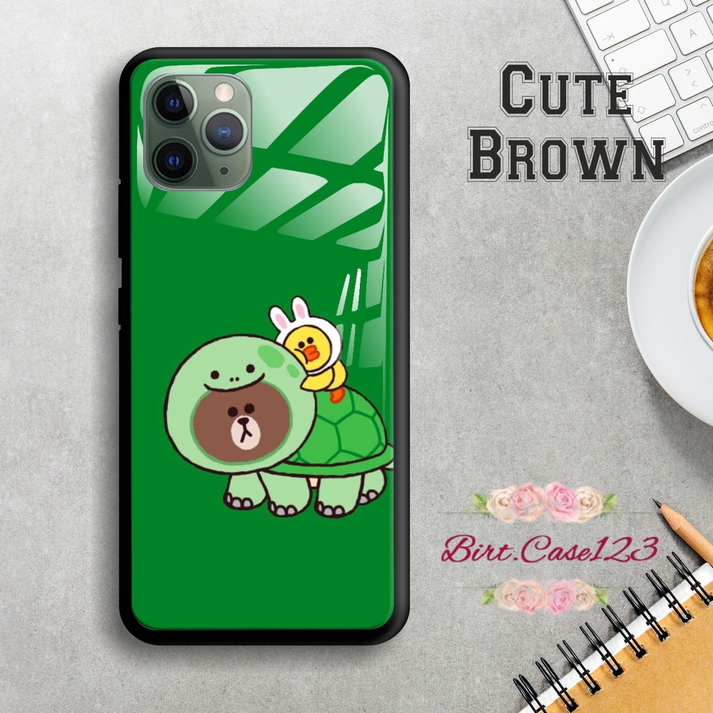 Back case glass CUTE BROWN Realme C1 C2 C3 U1 2 2 Pro 3 Pro 5 5i 5s Pro 6 Pro X Xt C11 C15 BC1387