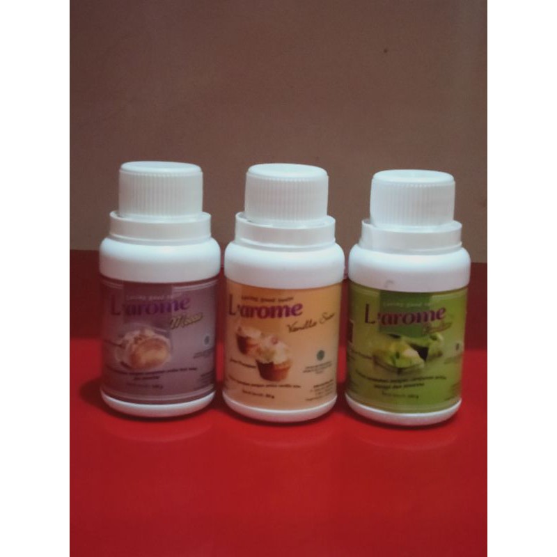 

Perisa Makanan L'arome Mocca / Pandan / Vanilla Susu/ Cokelat / BlackForest