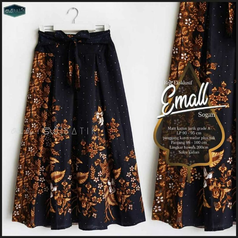 Rok Katun Motif Batik Wanita Remaja Dewasa Panjang Jumbo Fashion Muslim Kekinian Terbaru Pekalongan-U