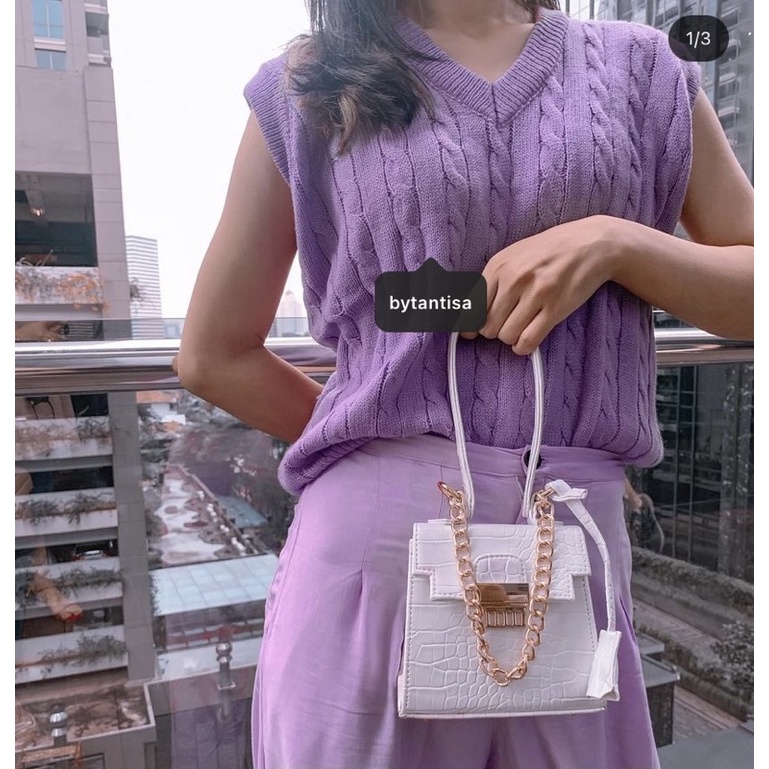 Vest Rajut Delmi | Rompi Rajut V Neck-7