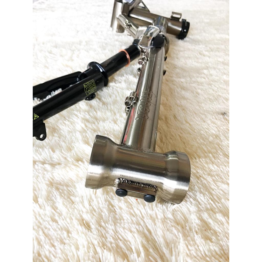 Frame Set dan Handlepost Fnhon Gust Disc Brake Titanium Titan Campagne Gold Db Discbrake 16 Inch