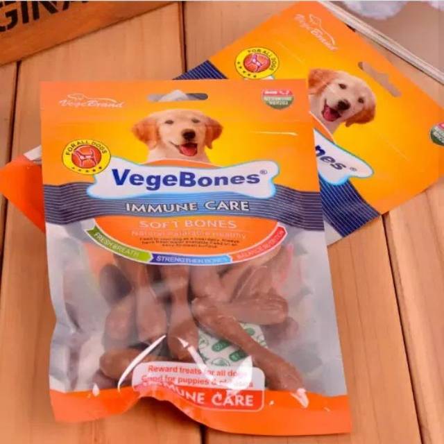 Vegebones immune care. Cemilan makanan anjing dogfood snack