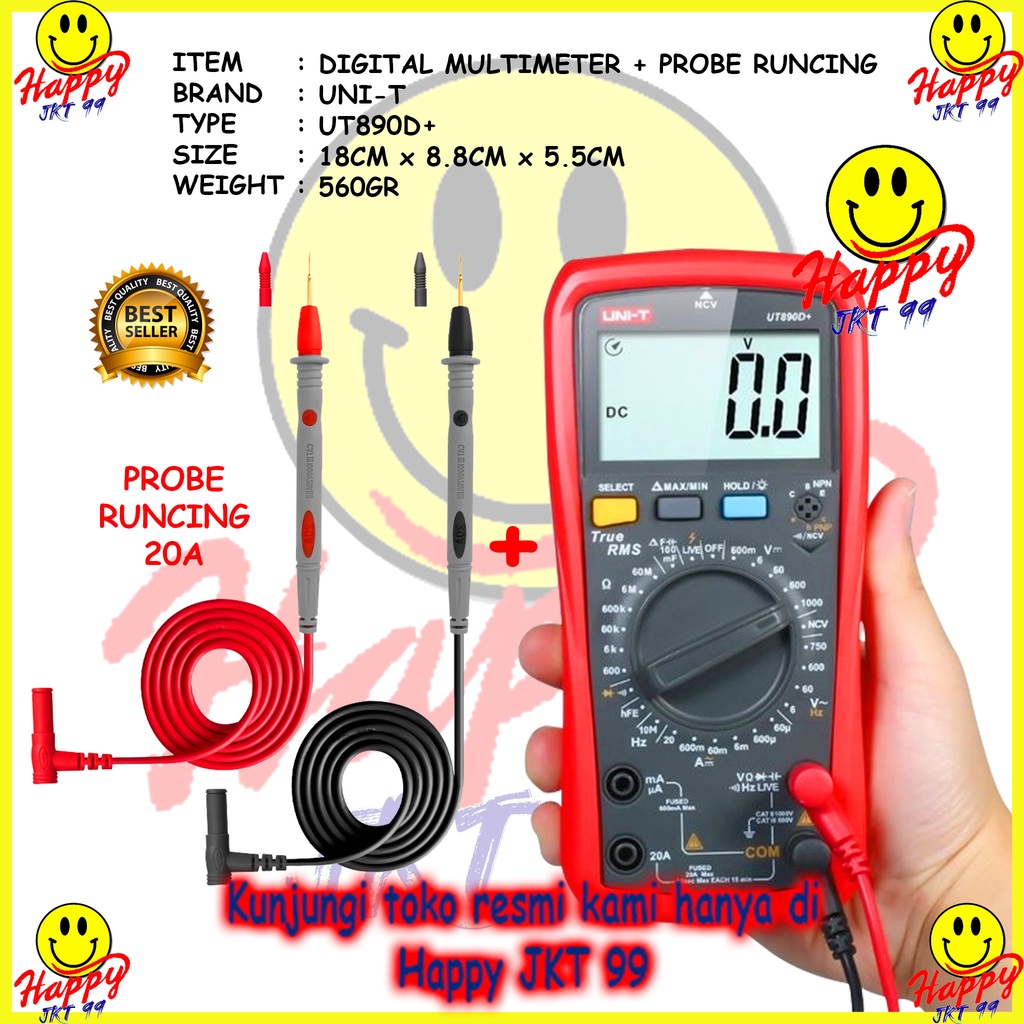 MULTITESTER MULTIMETER AVOMETER TESTER DIGITAL UNI-T UT890D+ UT890 D UT 890D 890