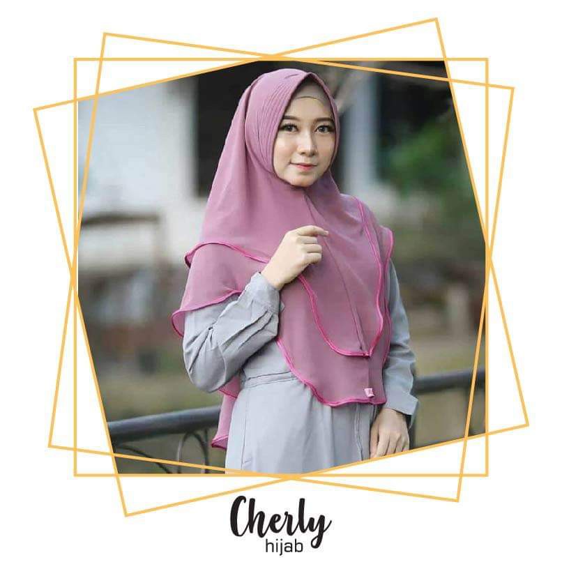 jilbab instan khimar  bisban 2 layer sifon ceruty simpel syari