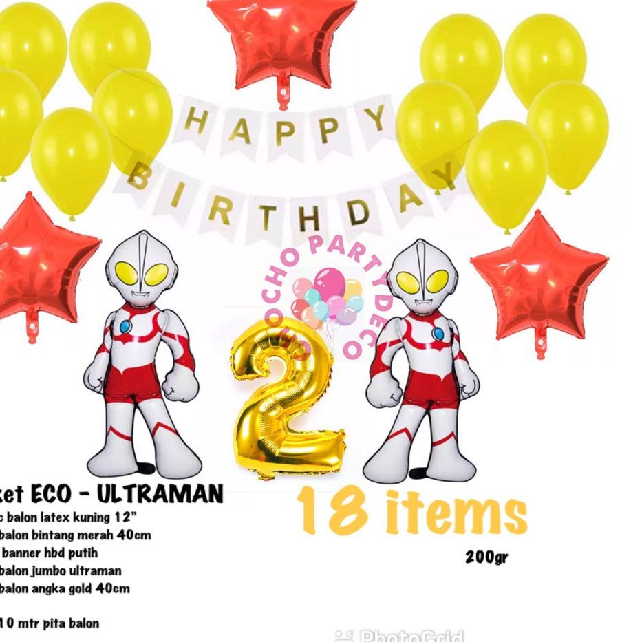 Jual Promo Viral (1set) Paket ulang tahun ultraman - angka - dekorasi