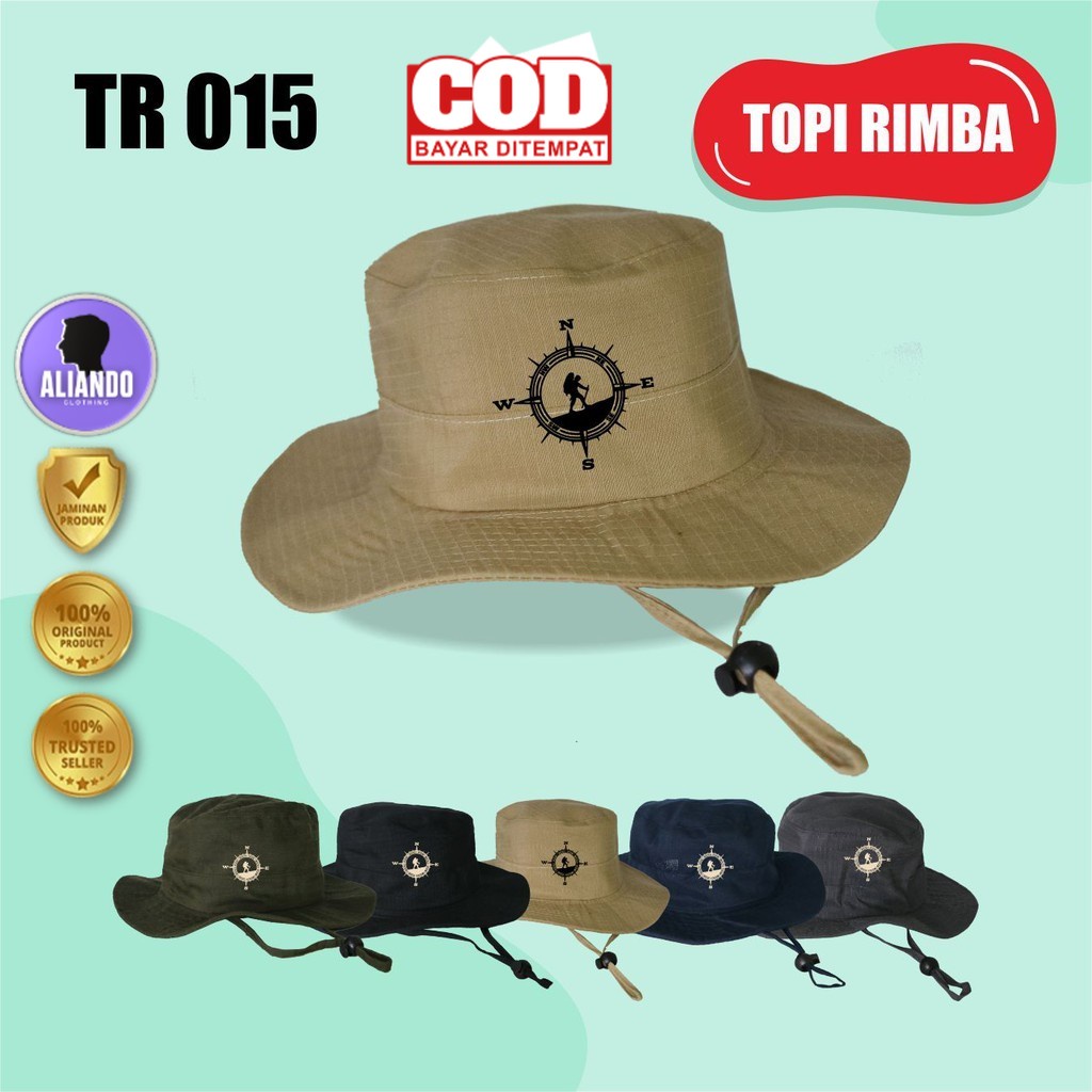 Topi Rimba Gunung Gambar Kompas Orang Muncak Rimba Hat Pria Wanita Laki Laki Perempuan Cowok Cewek D