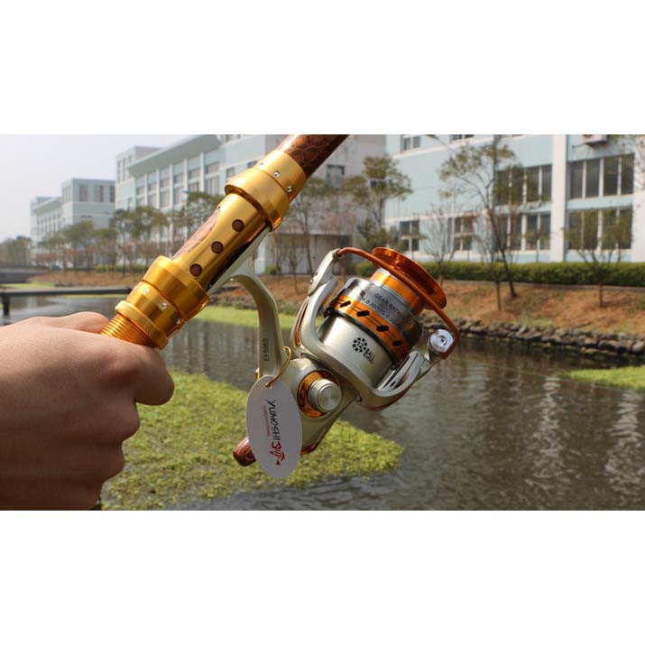 Gulungan Pancing EF6000 3ITH08GD DMetal Fishing Spinning Reel 12 Ball Bearing - 3ITH08GD Golden