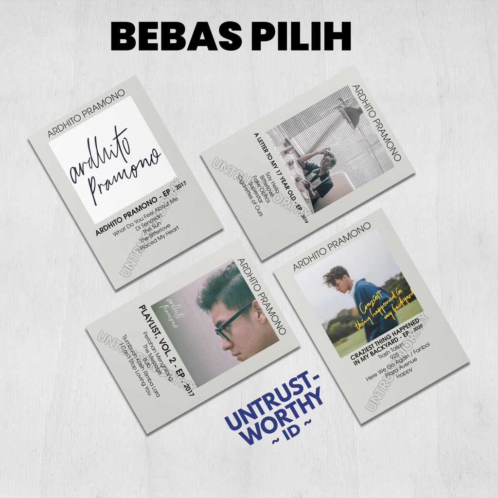 Poster Ardhito Pramono Album dan EP Ukuran A5 (4-7pcs)