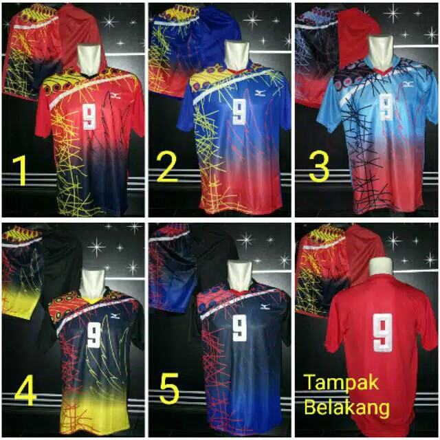 Baju Voli Mizuno Printing Motif Batik Line / Jersey Volly / Perlengkapan Olahraga / Kostum Voli
