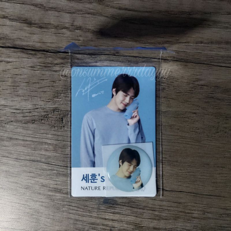 pc sehun set nature republic include sticker, exo, photocard, album