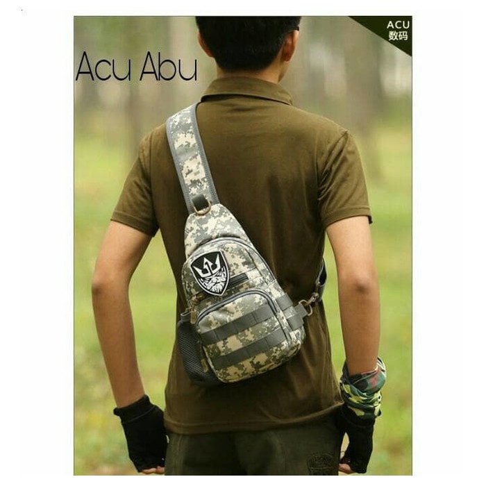 Tas Pria Army Tactical Import Impor Slempang Selempang Sling Bag D5SM9