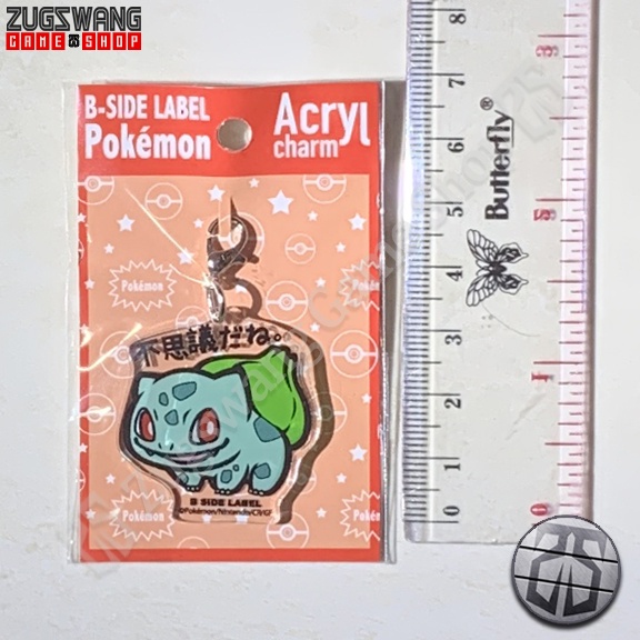 POKEMON CENTER BULBASAUR acrylic strap keychain charm B-SIDE LABEL gantungan kunci new baru original